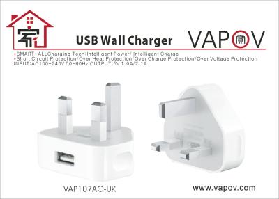 China Carregador esperto da parede de USB da tomada BRITÂNICA do Portable 2,1 A para Samsung/telefone móvel de Apple/andróide à venda