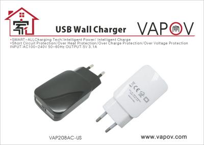 China CE GS RoHs 5V 3.1A  Dual Wall  Smart USB Charger EU plug For Samsung iPhone iPad Android for sale