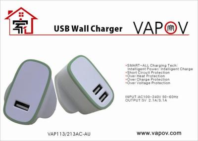 China 15.5W AU Plug Dual USB Wall Charger For Samsung / Apple And Tablet SAA for sale