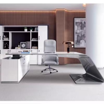 China Modular B05 Luxury Executive Leather Boss Desk Modern Design L-Shape Office Furniture for Directors for sale