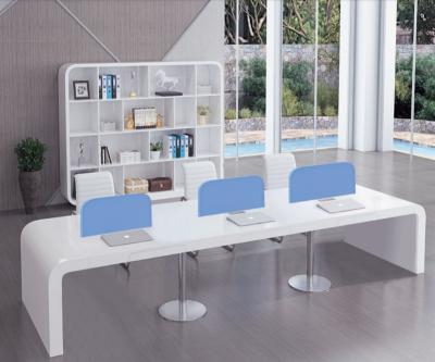 China Extendable Q203 Modern Minimalist Office Computer Desks Multi-Workstation Staff Desks in Pure White for sale