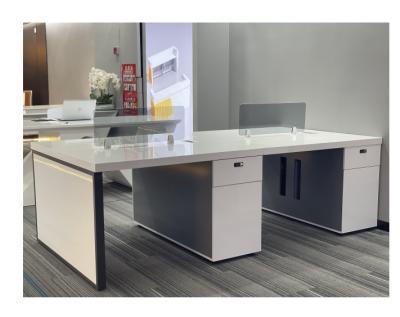 China Extendable Q204 Modern Minimalist 4-Station Computer Desk Painted Office Desks Style for sale