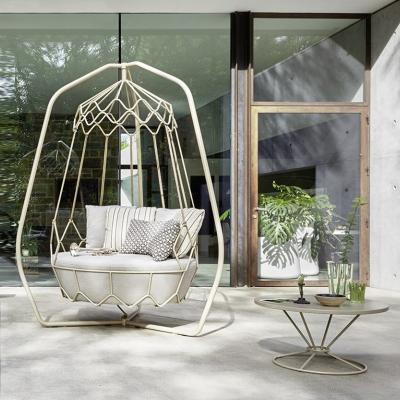 China Modern Metal Outdoor Waterproof Custom Set Swing Garden Chair Single Seat Hanging Garden Chair Villa Villa Hotel Garden Furniture for sale