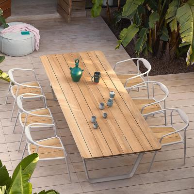 China Factory Price Modern Wholesale Modern Metal Yard Garden Sets Outdoor Table Meeting Table and Chair Dining Set for sale