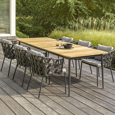 China Best Selling Modern Outdoor Bar Furniture Dining Table 6 Chairs Sets Classic Garden Rattan Dining Table Set for sale