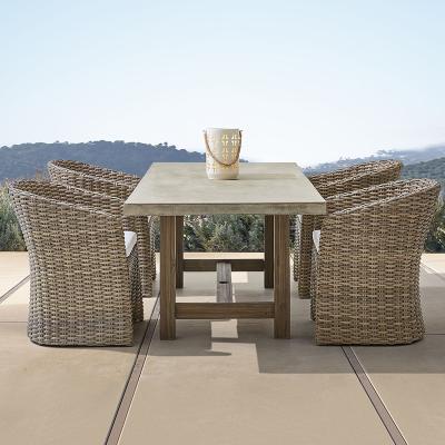 China Simple modern aluminum garden chair set rattan furniture garden modern outdoor leisure table and dining table for four person chair for sale