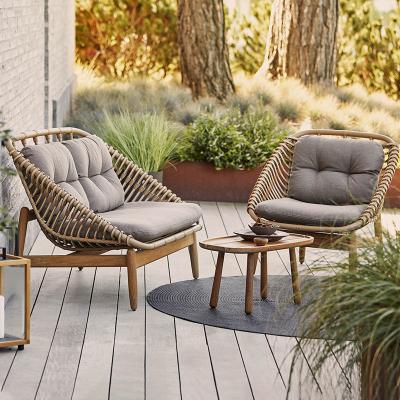 China Industrial Outdoor Living PE Rattan Combination Seat Garden Sofa Wicker Custom Set Aluminum Frame Indonesian Style Sofa Chair for sale