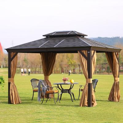 China Oxford Garden Shade Freestanding Aluminum Structure Pergola With One Size Custom Size Waterproof Aluminum Canopy Outdoor Pavilion for sale