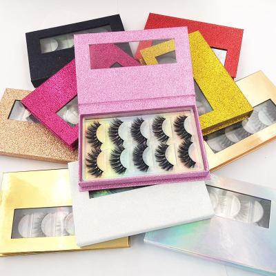 China Dolovebeauty Natural Wholesale Magnetic Wick Book 5 Pairs False Eyelash Set False Mink Silk Wick Set for sale