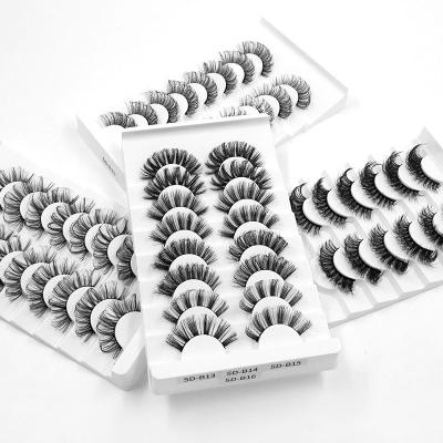 China Dolovebeauty Natural Wholesale 8 Pairs Mink Silk False Eyelashes Set Beautiful Fluffy Tapered False Eyelashes Set for sale