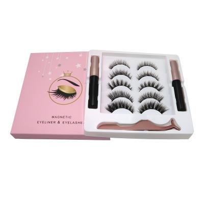 China Cruelty Free Premium Magnetic Wick Set Faux Silk Mink Wicks 5 Magnets Magnetic Eyelash for sale