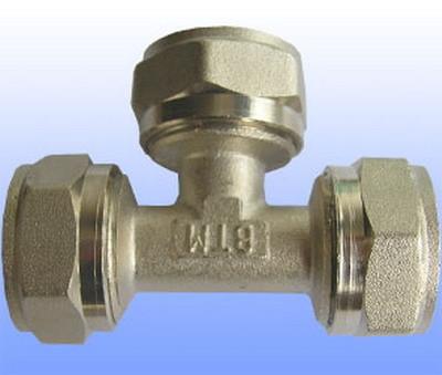 China compression brass fitting equal tee for PEX-AL-PEX for sale