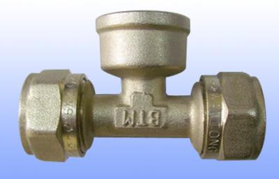 China compression brass fitting female tee for PEX-AL-PEX for sale