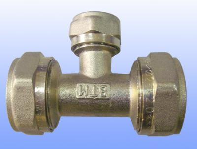 China compression brass fitting reduce tee for PEX-AL-PEX for sale