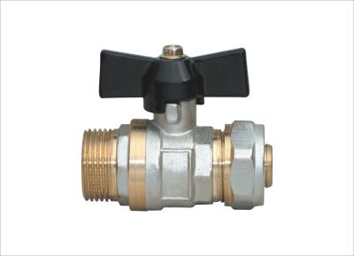 China butterfly handle male brass ball valve for PEX-AL-PEX for sale