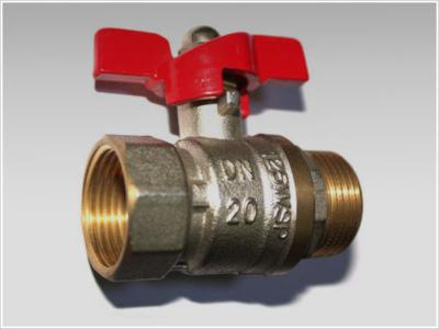 China butterfly handle brass ball valve male+female for sale