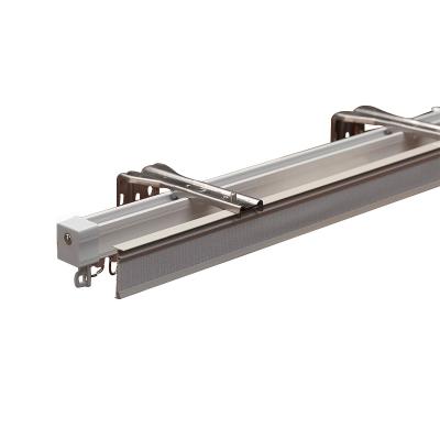 China Aluminum Metal Ceiling Mount Track Bracket , Champagne Window Curtain Rails Sliding for sale