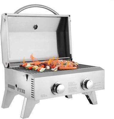 China Factory 2 Burner Stainless Steel Door Professional Portable Outdoor BBQ Gas Grill Adjustable Height for sale