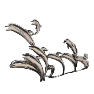 China Polished Technique Stainless Steel Sculpture for Modern Outdoor Square Custom Dolphin for sale