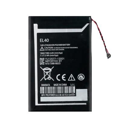 China High Quality 1860mAh EL40 Mobile Phone Battery For Motorola Moto E XT1019 XT830C XT1021 Mobile Phone for sale