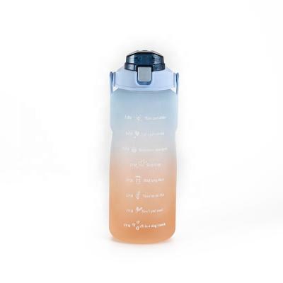 China Factory wholesale 2000ml time logo plastic reusable marker viable bpa free travel sport water bottles for sale