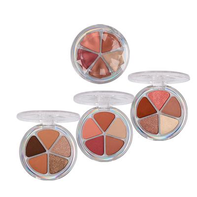 China OEM Pretty Waterproof Flower Shape Long Lasting Eyeshadow Palette Customize Pigmented Eyeshadow 5 Grids No Logo Palette for sale