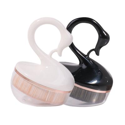 China Single Swan Shaped Face Foundation Brush Portable Makeup Brush Flat Brush Single Brush With Dust Prevention Protective Box for sale