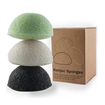 China Eco-friendly 100% Natural Konjac Sponge Biodegradable Organic Clean Face Makeup Remover Facial Cleansing Sponge Eco-Friendly for sale