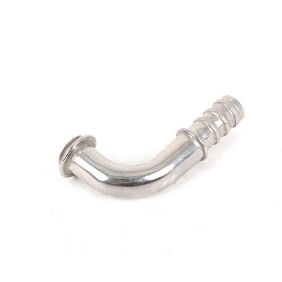 China Chemical Industry Full Flow 90 Degree Auto Aluminum Elbow Ends Auto Tube Pipe Fitting Connector for sale