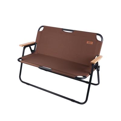 China Modern Outdoor Furniture Kermit Chair Lightweight Aluminum Camping Double Seat Folding Outdoor Picnic Chair for sale