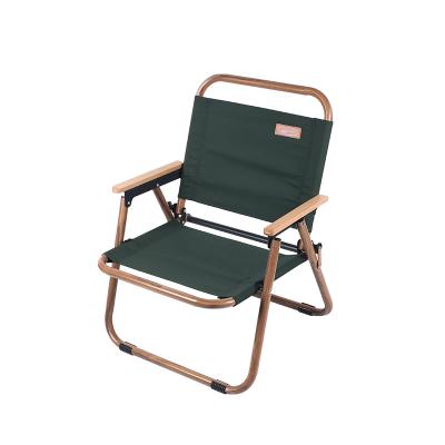 China Modern Lightweight Aluminum Kermit Chair Folding Outdoor Camping Armrest Foldable Chair for Beach Fishing Picnic for sale