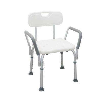 China Detachable Aluminum Adjustable Senior Shower Chair With Removable Backrest And Armrest for sale