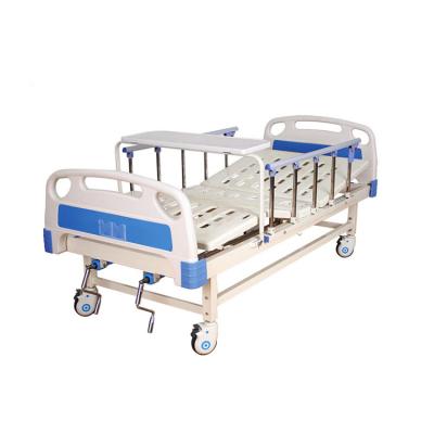 China Commercial Furniture Cheapest Modern Hospital Bed Full Curved 2 Crank Manual Medical Hospital Care Bed for sale