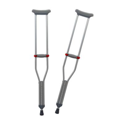 China Convenient Aluminum Alloy Medical Adjustable Tip Rubber Cover Medical Orthopedic Axillary Walking Crutches for sale