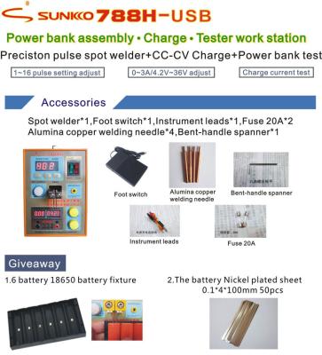 China Other NEW SUNKKO 788H-USB 788USB 788h Precision Pulse Battery Spot Welding Machine Load Tester Small Workstation for sale