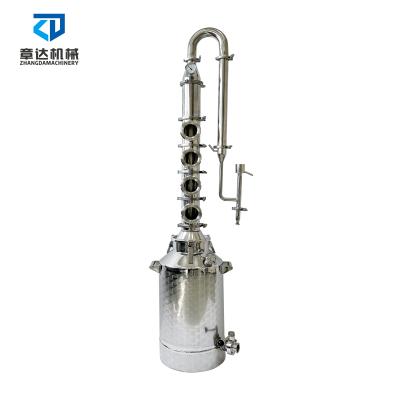 China food & Beverage Plant 100L Whiskey Distiller Stainless Steel Juniper Distiller With Copper Core Plate Home Distillation Machine for sale