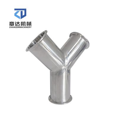 China Sanitary Machinery Repair Shops Tee Y Type / U Type / 45 Degree Flange / Welded 3 Way 304 / 316 Stainless Steel Pipe Fittings for sale