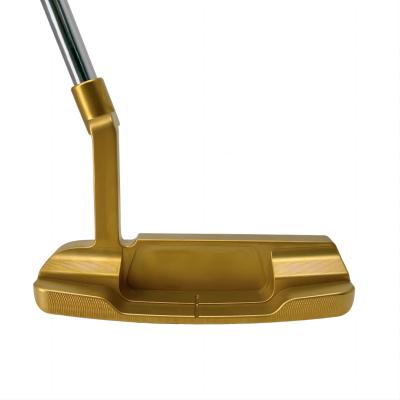 China Steel OEM Golf Club CNC Milled Forged  steel Gold Color Golf Putter Right Handed with Steel Shaft for sale