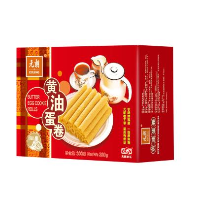 China Hot Selling Delicious Fortune Cookies Low-CARB 300g Snack Food Wafers Egg Rolls for sale