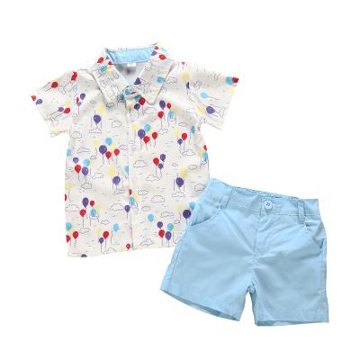 China 2021 NEW Summer Kids Clothing Set Kids Smart Casual Boy Clothes Flower Boys Clothing Sets for sale