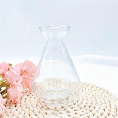 China Reed Hot Sales Cone Shape Glass Diffuser Bottle With Tubular Stick for sale