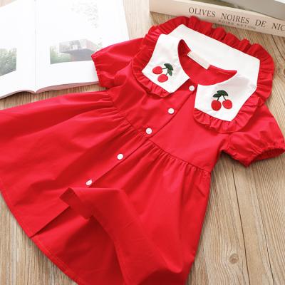 China Anti-wrinkle wholesale summer casual dress red toe selling high quality fashion dress girls princess dress for sale