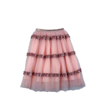 China Anti-wrinkle Summer Lovely Long Gauze Children's Skirt Plus Size Kids Girls' Puffy Skirts For Baby for sale