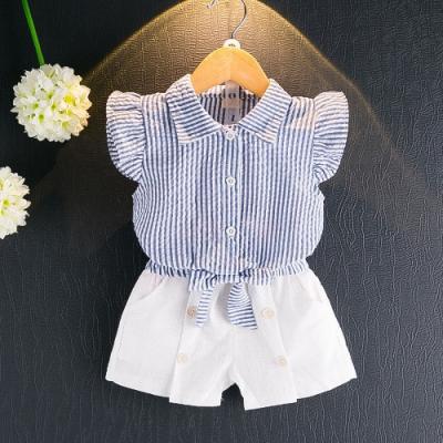 China High Quality Breathable Factory Summer Newborn Eaves Sleeves Cheap Pants Set Children's Clothing Set Chinese Manufacturer for sale