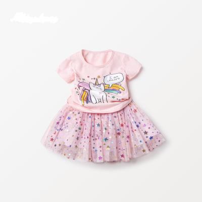 China Casual Babies Kids Cartoon 2 Piece Kids Clothing Set For Girl Summer School Bag Girl Set for sale