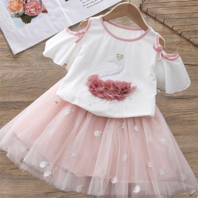 China Wholesale Kids Casual 2 Pieces Fashion Princess Party Girls Casual Dress Children Clothing Blingbling Dress Set for sale