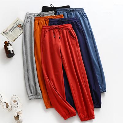 China Wholesale Anti-Wrinkle Autumn Waisted Pant Joggers Casual Simple Soft Oversized Soft Loose Mid Long Sweatpants For Girl for sale