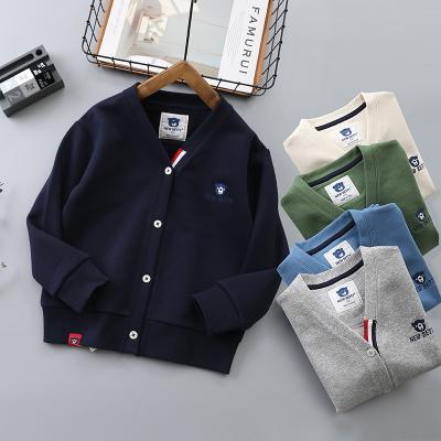 China Wholesale Plain Anti-shrink Casual Luxury Color Long Sleeve Children Over Sized Thin Cardigan Sweater Pullover for sale