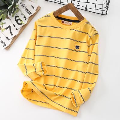 China Custom Made Casual Teen Boys Baby Sweaters Crew Neck Cotton Maker Striped Sweater Anti-Shrink Kids for sale