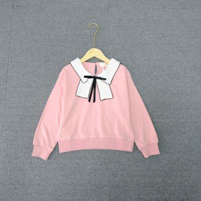 China Custom Anti-shrink Fashion Hoodies Girls Long Sleeve Logo Pullover Children Pink Sweatshirts for sale